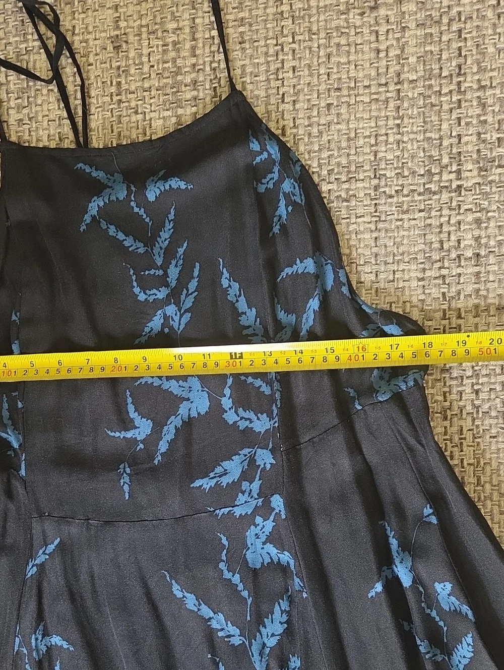 NWT Free People Embrace It Black Floral Open Back Boho Slip Maxi Dress M